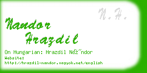 nandor hrazdil business card